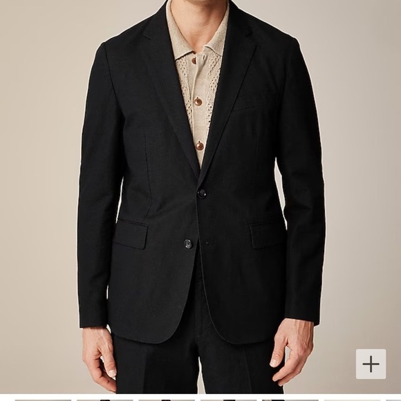 Ludlow Slim-fit unstructured suit jacket in Irish cotton-linen blend - Picture 3 of 5